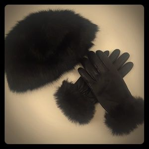 Merona faux fur Hat and Gloves